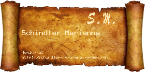 Schindler Marianna névjegykártya